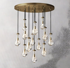 Raindrop Round Chandelier 36", Rain Chandelier - Franing