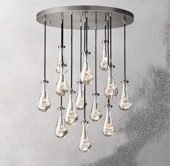 Raindrop Round Chandelier 36", Rain Chandelier - Franing