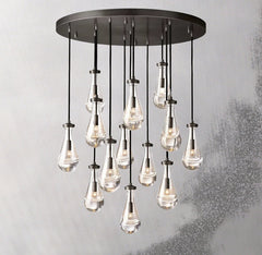 Raindrop Round Chandelier 36", Rain Chandelier - Franing