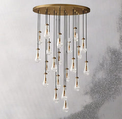 Raindrop Round Chandelier 47", Rain Chandelier - Franing