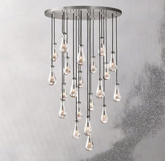 Raindrop Round Chandelier 47", Rain Chandelier - Franing