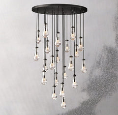 Raindrop Round Chandelier 47", Rain Chandelier - Franing