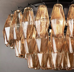 Chiaray Modern Smoke Glass Flush Mount Light Fixture 17"
