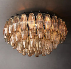 Chiaray Modern Smoke Glass Flush Mount Light Fixture 17"
