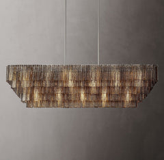 Siren Glass Rectangular Chandelier 77" - Franing