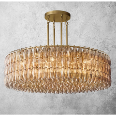 Chiara Glass Round Chandelier 61" - Franing