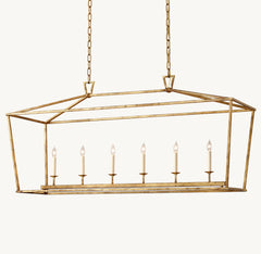 19TH C. ENGLISH OPENWORK RECTANGULAR CHANDELIER 54" - Franing