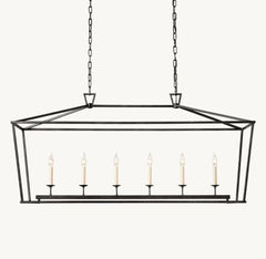 19TH C. ENGLISH OPENWORK RECTANGULAR CHANDELIER 54" - Franing