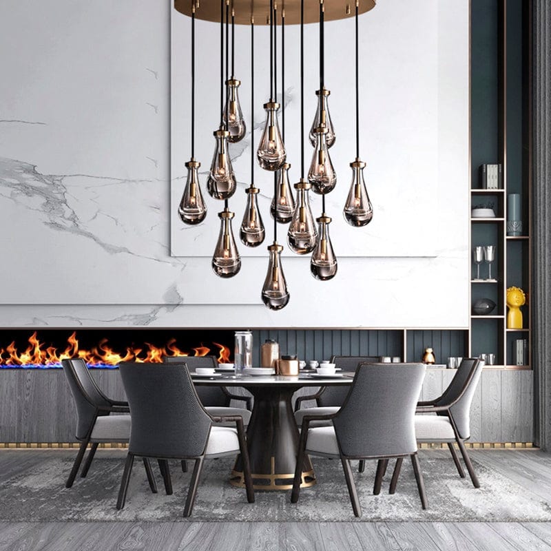 Raindrop Round Chandelier 36", Rain Chandelier by Franing - Chandelier,SHOP ALL,crystal chandelier,Ceiling