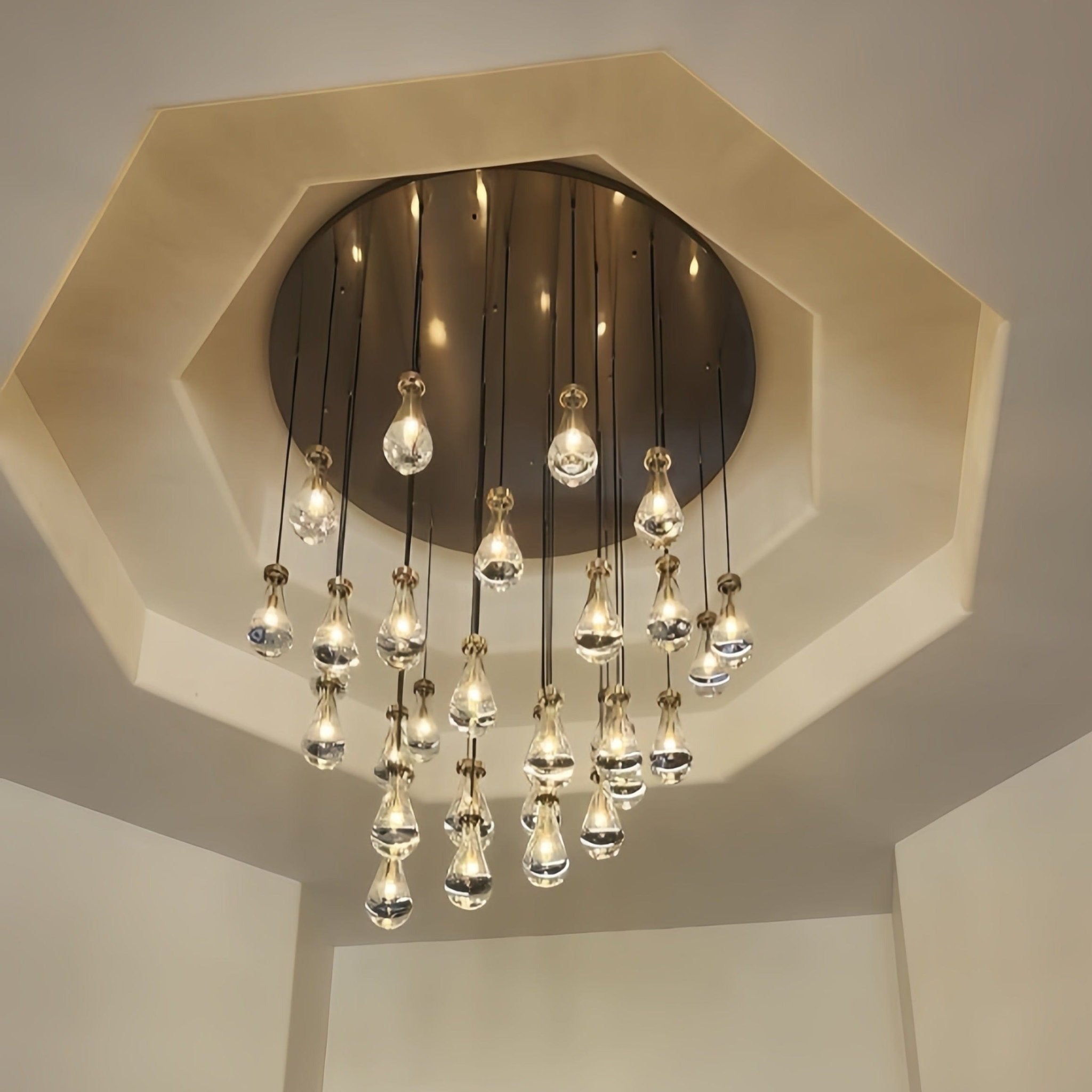 Raindrop Round Chandelier 36", Rain Chandelier by Franing - Chandelier,SHOP ALL,crystal chandelier,Ceiling