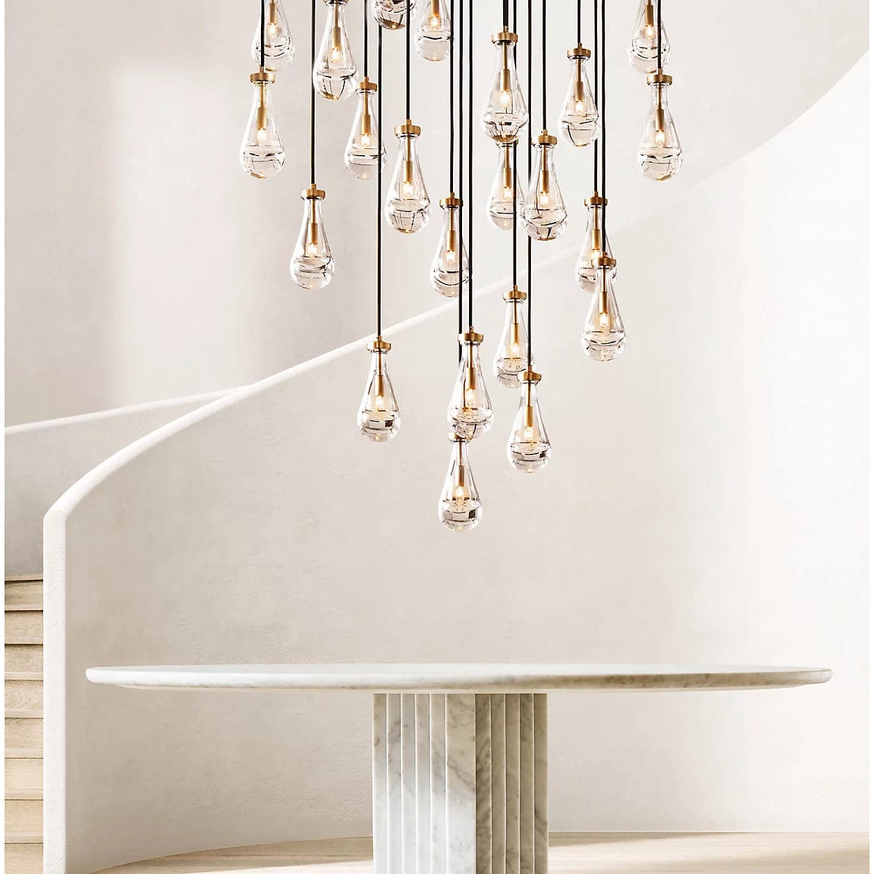 Raindrop Round Chandelier 36", Rain Chandelier by Franing - Chandelier,SHOP ALL,crystal chandelier,Ceiling
