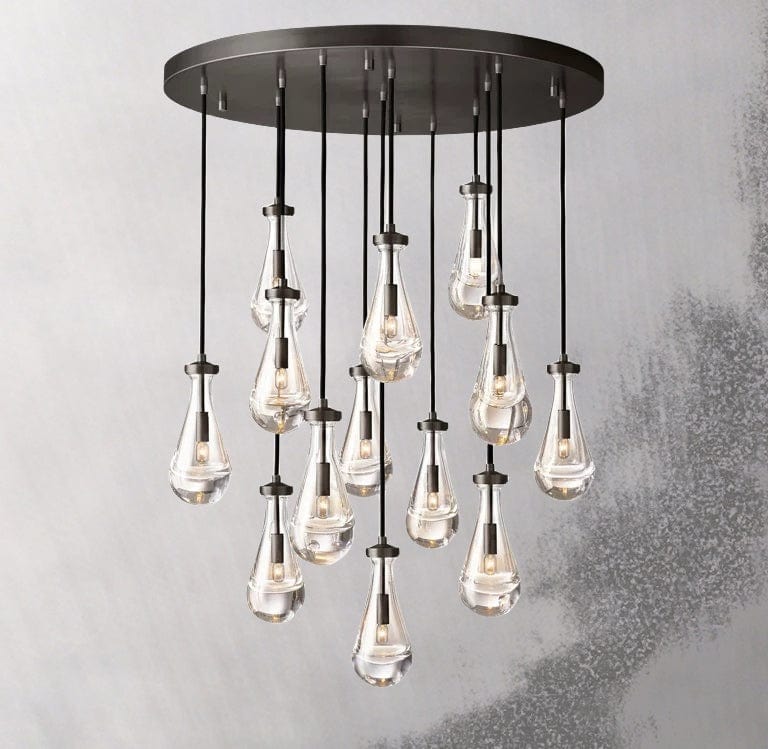 Raindrop Round Chandelier 36", Rain Chandelier by Franing - Chandelier,SHOP ALL,crystal chandelier,Ceiling