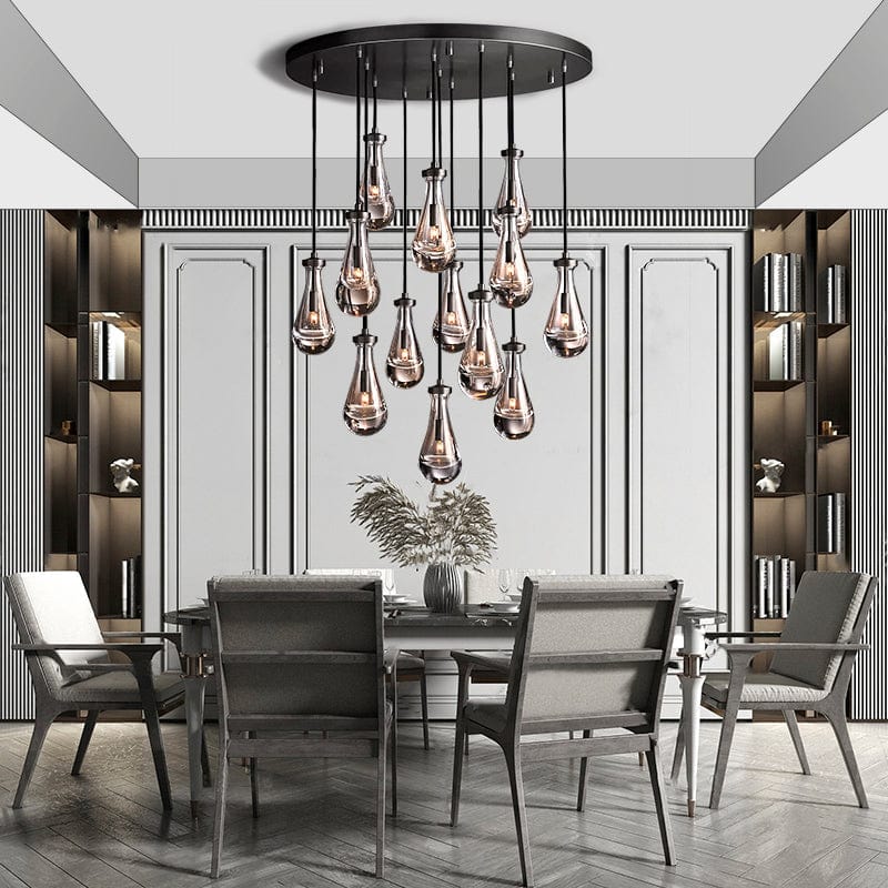 Raindrop Round Chandelier 36", Rain Chandelier by Franing - Chandelier,SHOP ALL,crystal chandelier,Ceiling