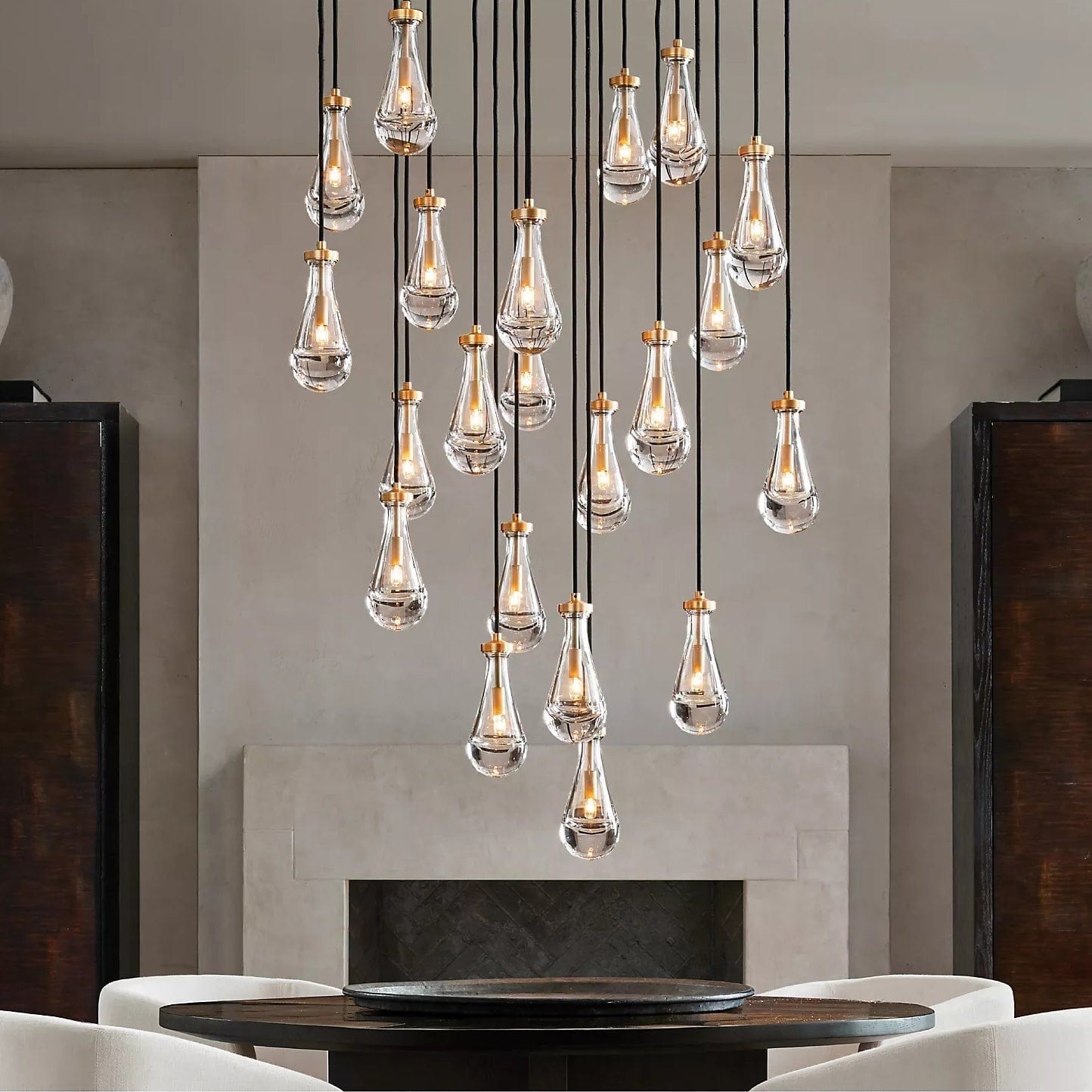 Raindrop Round Chandelier 47", Rain Chandelier by Franing - Chandelier,SHOP ALL,crystal chandelier,Ceiling