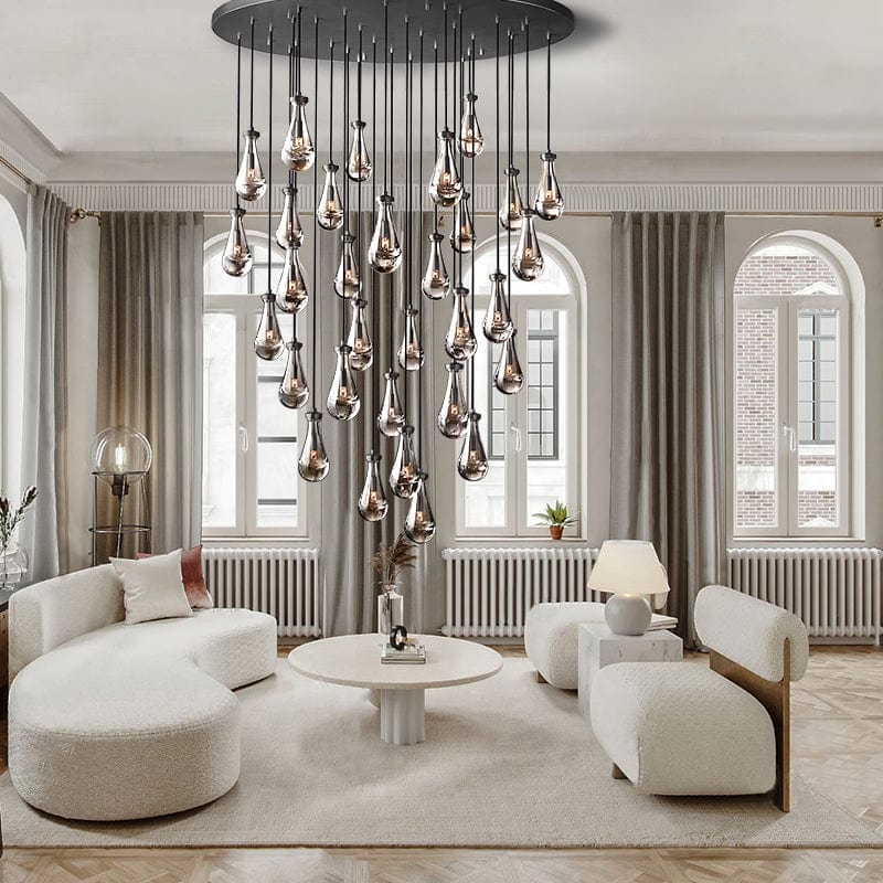 Raindrop Round Chandelier 60", Rain Chandelier by Franing - Chandelier,SHOP ALL,crystal chandelier,Ceiling