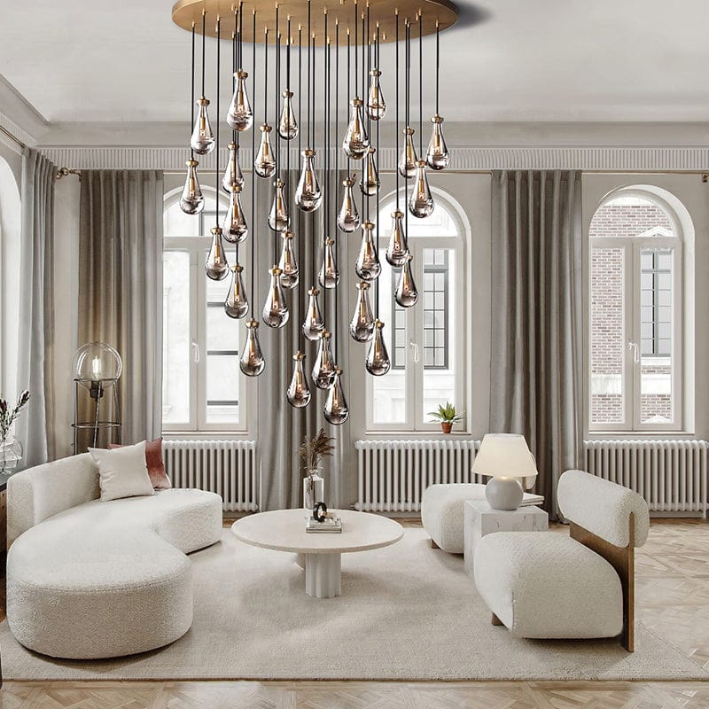 Raindrop Round Chandelier 60", Rain Chandelier by Franing - Chandelier,SHOP ALL,crystal chandelier,Ceiling