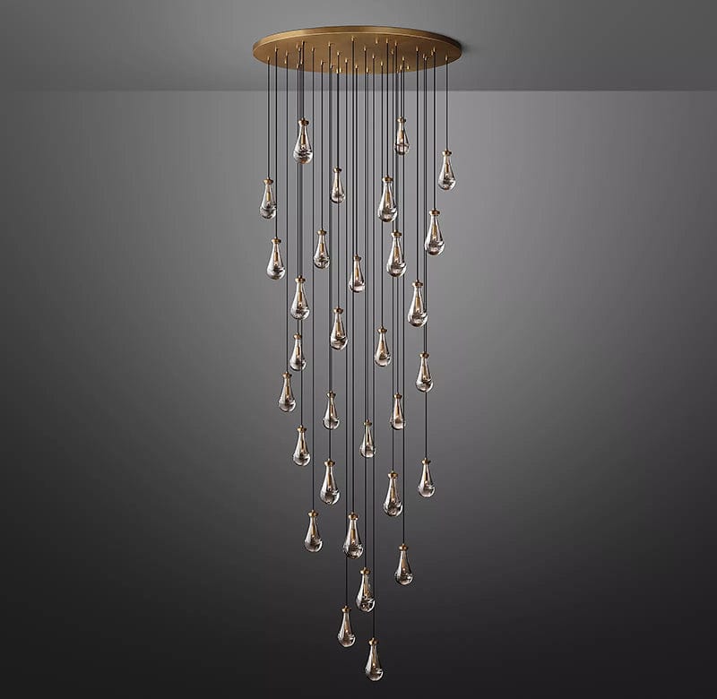 Raindrop Round Chandelier 60", Rain Chandelier by Franing - Chandelier,SHOP ALL,crystal chandelier,Ceiling