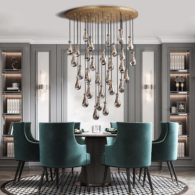Raindrop Round Chandelier 60", Rain Chandelier by Franing - Chandelier,SHOP ALL,crystal chandelier,Ceiling