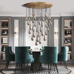 Raindrop Round Chandelier 60", Rain Chandelier by Franing - Chandelier,SHOP ALL,crystal chandelier,Ceiling