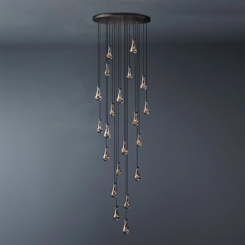 Raindrop Round Long High Ceiling Chandelier 47'' by Franing - Chandelier,SHOP ALL,crystal chandelier,Ceiling