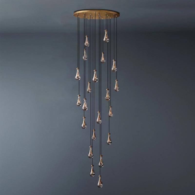 Raindrop Round Long High Ceiling Chandelier 47'' by Franing - Chandelier,SHOP ALL,crystal chandelier,Ceiling