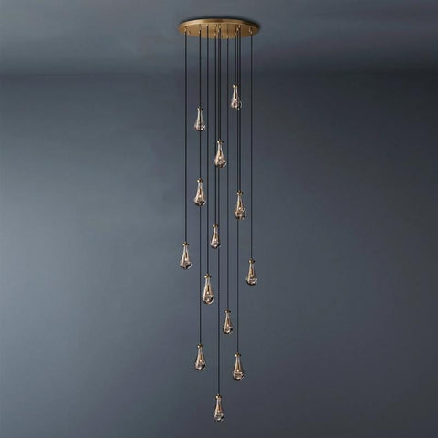 Raindrop Round Long High Ceiling Chandelier Light D36'' by Franing - Chandelier,SHOP ALL,crystal chandelier,Ceiling