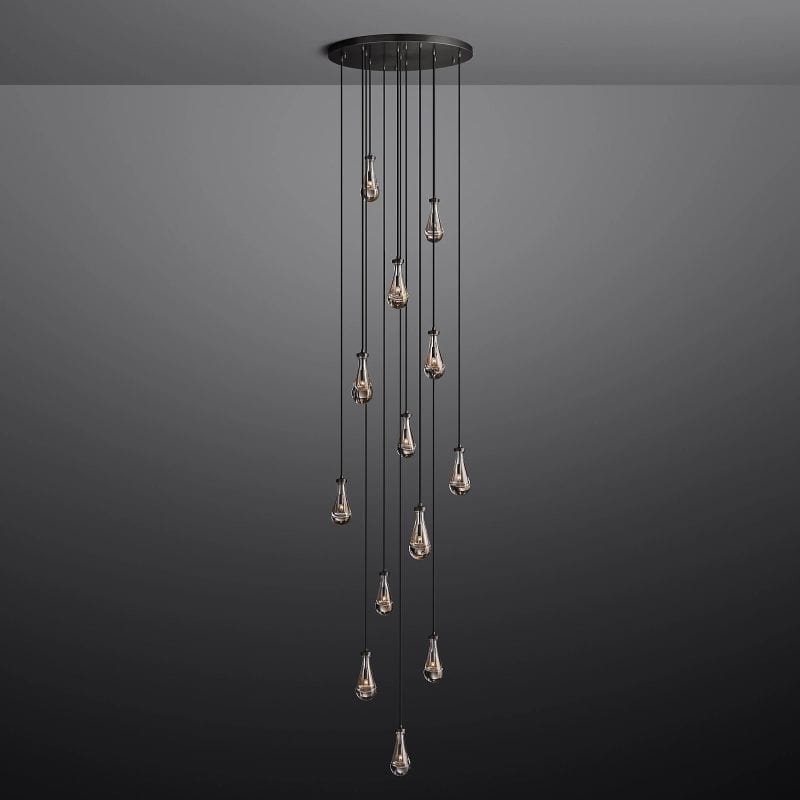 Raindrop Round Long High Ceiling Chandelier Light D36'' by Franing - Chandelier,SHOP ALL,crystal chandelier,Ceiling