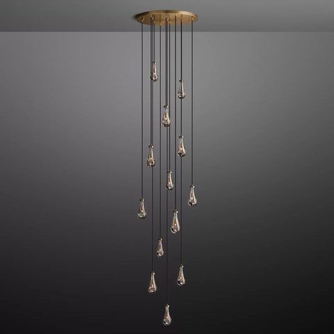 Raindrop Round Long High Ceiling Chandelier Light D36'' by Franing - Chandelier,SHOP ALL,crystal chandelier,Ceiling