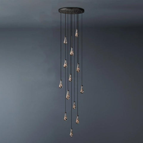 Raindrop Round Long High Ceiling Chandelier Light D36'' by Franing - Chandelier,SHOP ALL,crystal chandelier,Ceiling