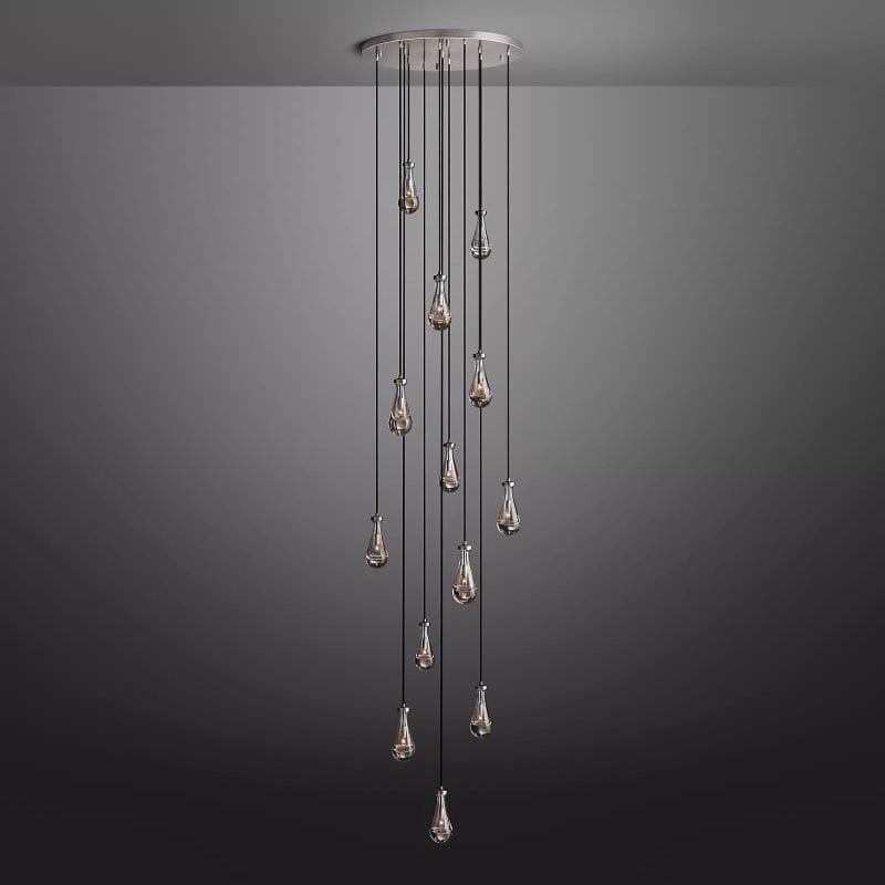 Raindrop Round Long High Ceiling Chandelier Light D36'' by Franing - Chandelier,SHOP ALL,crystal chandelier,Ceiling