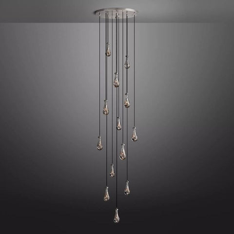 Raindrop Round Long High Ceiling Chandelier Light D36'' by Franing - Chandelier,SHOP ALL,crystal chandelier,Ceiling
