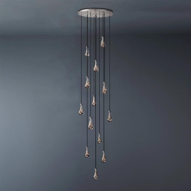 Raindrop Round Long High Ceiling Chandelier Light D36'' by Franing - Chandelier,SHOP ALL,crystal chandelier,Ceiling