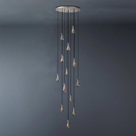 Raindrop Round Long High Ceiling Chandelier Light D36'' by Franing - Chandelier,SHOP ALL,crystal chandelier,Ceiling