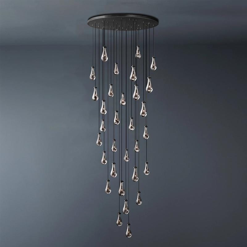 Raindrop Round Long High Ceiling Chandelier Light D60" by Franing - Chandelier,SHOP ALL,crystal chandelier,Ceiling