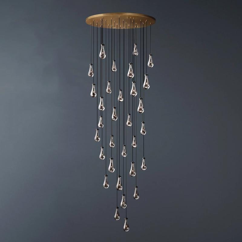 Raindrop Round Long High Ceiling Chandelier Light D60" by Franing - Chandelier,SHOP ALL,crystal chandelier,Ceiling