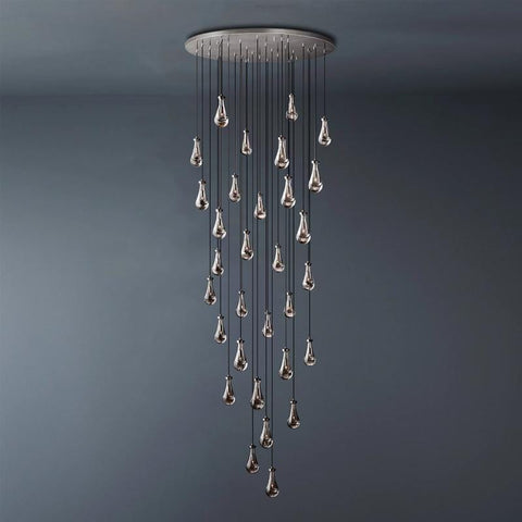 Raindrop Round Long High Ceiling Chandelier Light D60" by Franing - Chandelier,SHOP ALL,crystal chandelier,Ceiling
