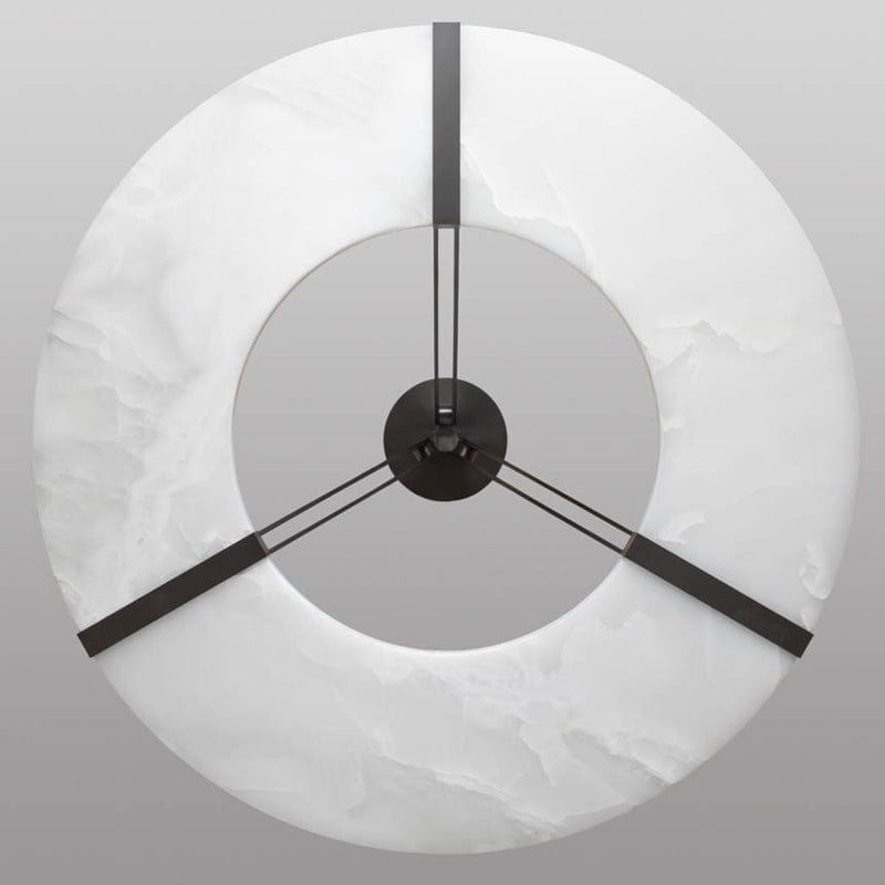 Round Alabaster Plate Chandelier by Franing - Chandelier .SHOP ALL .Alabaster