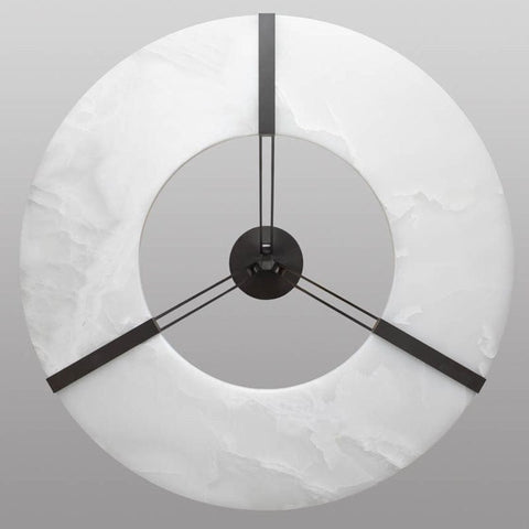 Round Alabaster Plate Chandelier by Franing - Chandelier .SHOP ALL .Alabaster