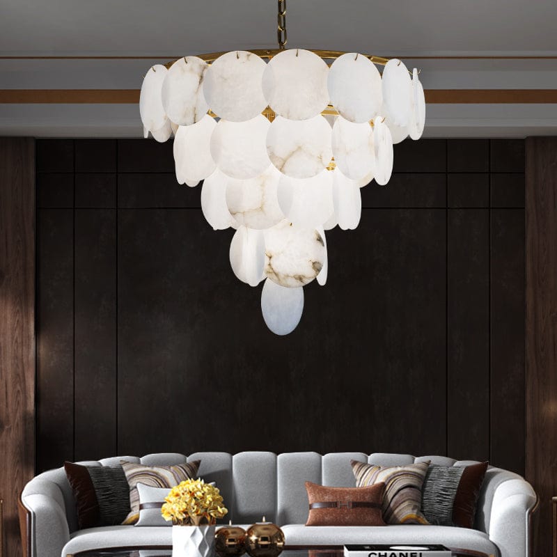Round Chandelier with Exquisite Alabaster Disks – Franing