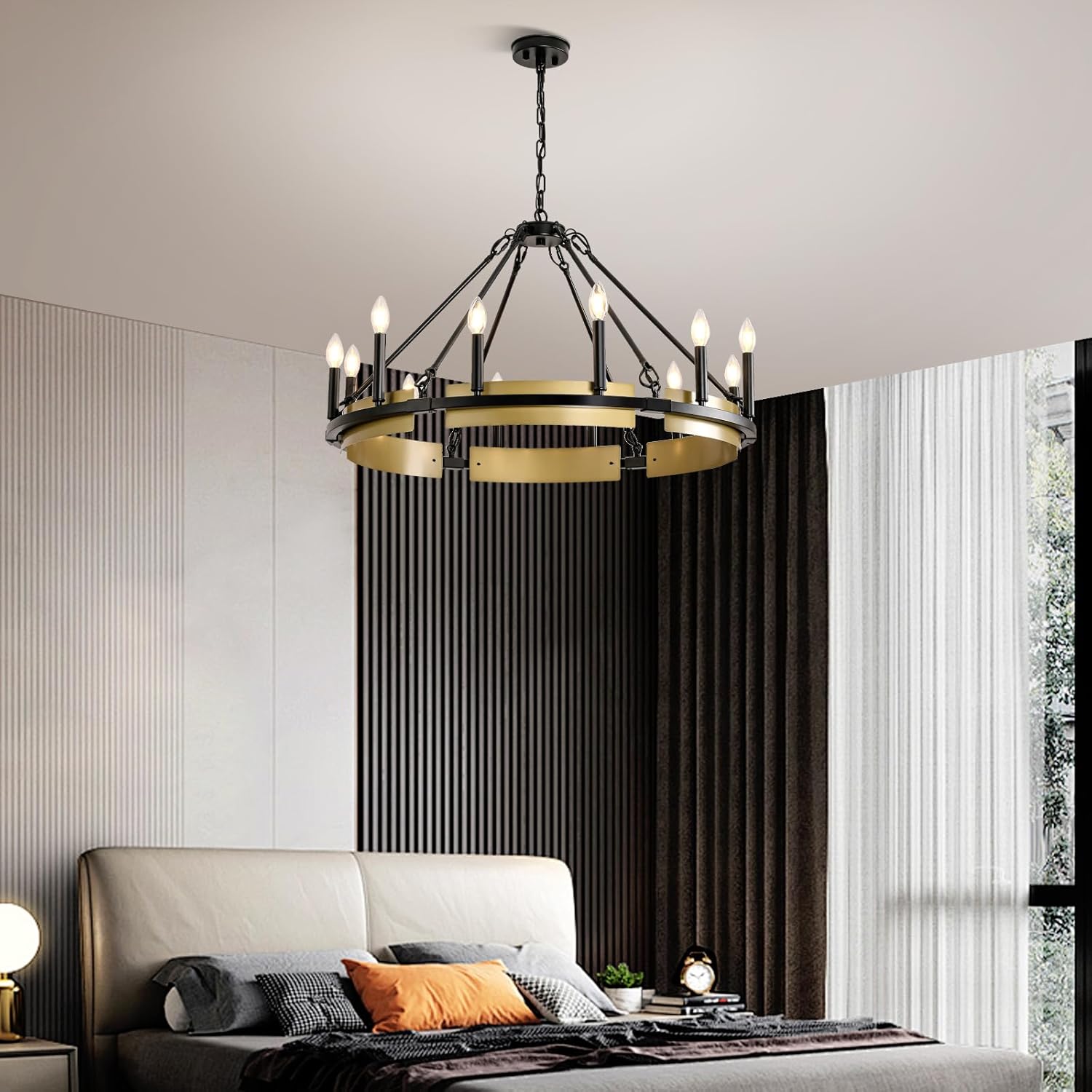 Round Wagon Wheel Chandelier by Franing - Chandelier,SHOP ALL,metal chandelier,Farmhouse