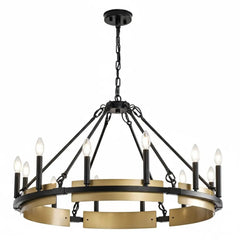 Rustic Farmhouse Wood Wagon Wheel Chandelier by Franing - Chandelier,SHOP ALL,metal chandelier,Farmhouse