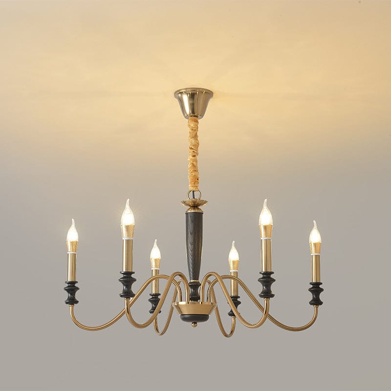 Rustic Wood & Metal Chandelier – 6/8 - Light Adjustable Ceiling Fixture by Franing - Ceiling,SHOP ALL,glass chandelier,Chandelier,1 - 3