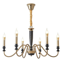 Rustic Wood & Metal Chandelier – 6/8 - Light Adjustable Ceiling Fixture by Franing - Ceiling,SHOP ALL,glass chandelier,Chandelier,1 - 3