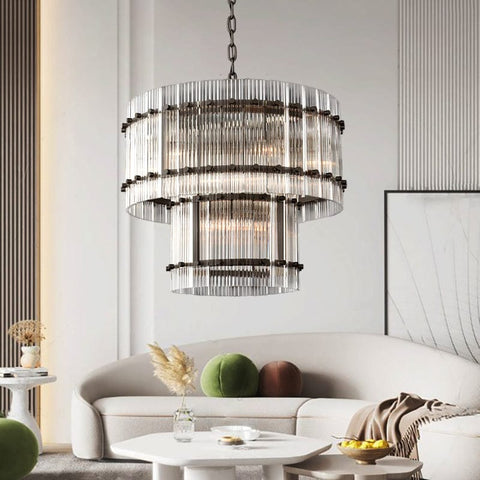 San Marcon 2 - Tier Round Chandelier 22" by Franing - Chandelier,SHOP ALL,glass chandelier