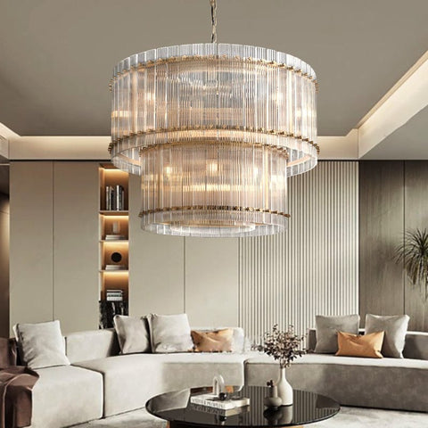 San Marcon 2 - Tier Round Chandelier 37" by Franing - Chandelier,SHOP ALL,glass chandelier