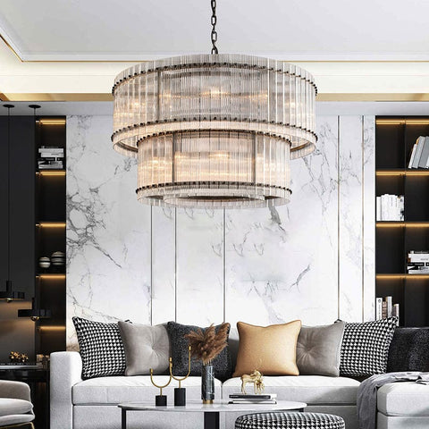 San Marcon 2 - Tier Round Chandelier 48" by Franing - Chandelier,SHOP ALL,glass chandelier