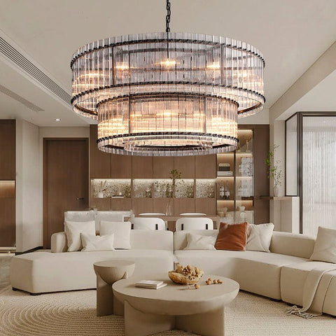 San Marcon 2 - Tier Round Chandelier 60" by Franing - Chandelier,SHOP ALL,glass chandelier