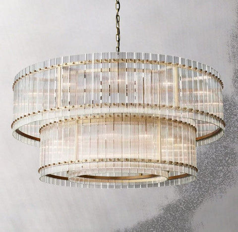 San Marcon 2 - Tier Round Chandelier 60" by Franing - Chandelier,SHOP ALL,glass chandelier