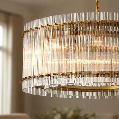 San Marcus 37″ Handmade Glass Round Chandelier – Antiqued Brass & Bronze by Franing - Chandelier,SHOP ALL,glass chandelier