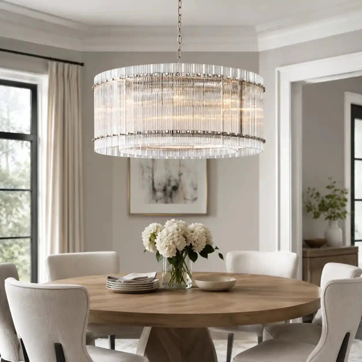 San Marcus 37″ Handmade Glass Round Chandelier – Antiqued Brass & Bronze by Franing - Chandelier,SHOP ALL,glass chandelier